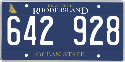 RI license plate 642928