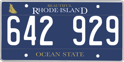 RI license plate 642929