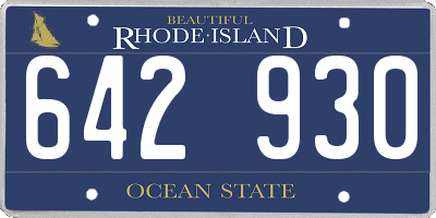 RI license plate 642930