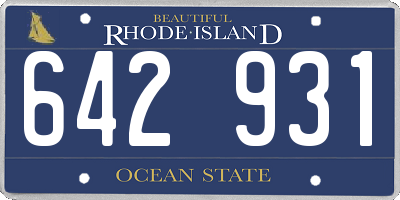 RI license plate 642931