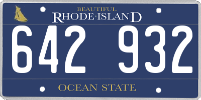 RI license plate 642932