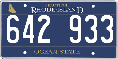 RI license plate 642933