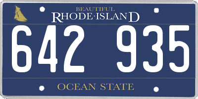 RI license plate 642935