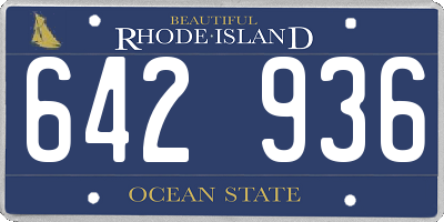 RI license plate 642936