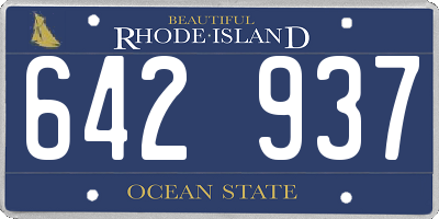RI license plate 642937