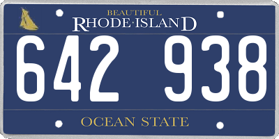 RI license plate 642938