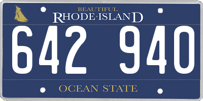 RI license plate 642940