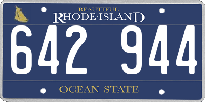 RI license plate 642944
