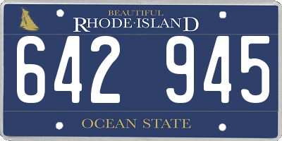 RI license plate 642945