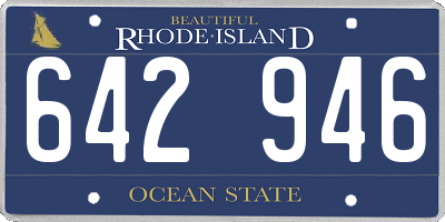 RI license plate 642946