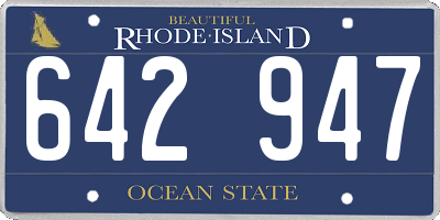 RI license plate 642947