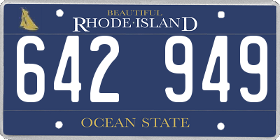 RI license plate 642949
