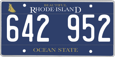 RI license plate 642952