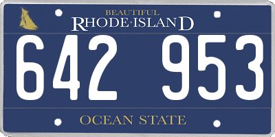 RI license plate 642953