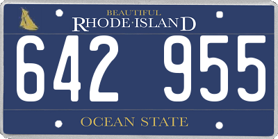 RI license plate 642955