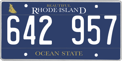 RI license plate 642957