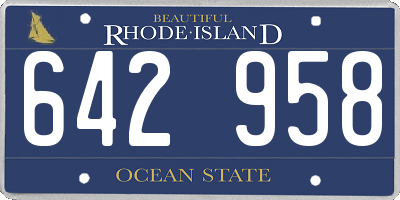 RI license plate 642958