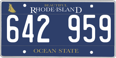 RI license plate 642959