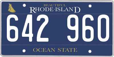 RI license plate 642960