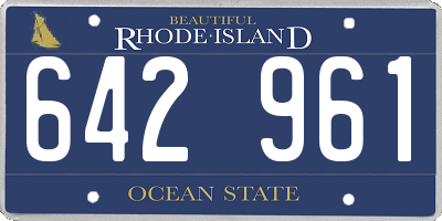 RI license plate 642961