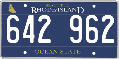RI license plate 642962