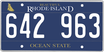 RI license plate 642963