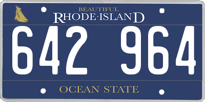 RI license plate 642964