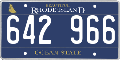 RI license plate 642966