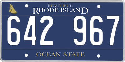 RI license plate 642967
