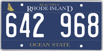 RI license plate 642968