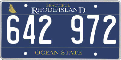 RI license plate 642972