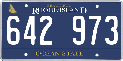 RI license plate 642973
