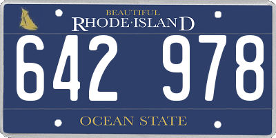 RI license plate 642978