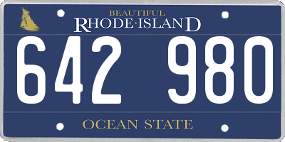 RI license plate 642980