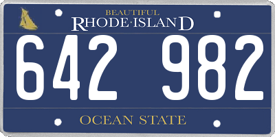 RI license plate 642982