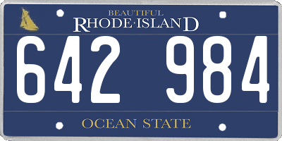 RI license plate 642984