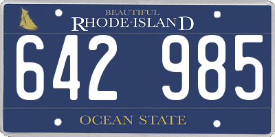 RI license plate 642985