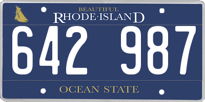 RI license plate 642987