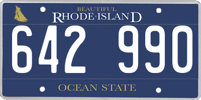RI license plate 642990