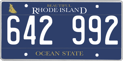 RI license plate 642992