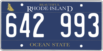 RI license plate 642993