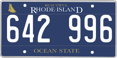 RI license plate 642996