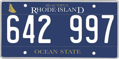 RI license plate 642997