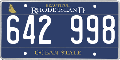 RI license plate 642998