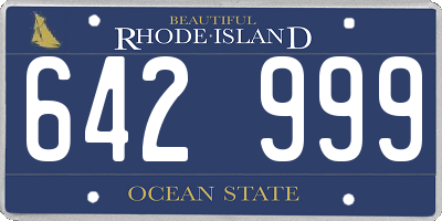 RI license plate 642999