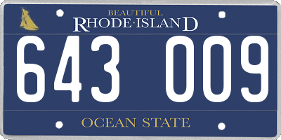RI license plate 643009