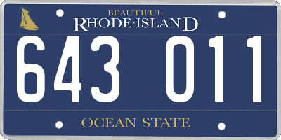 RI license plate 643011