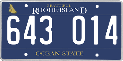 RI license plate 643014