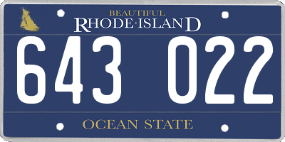 RI license plate 643022