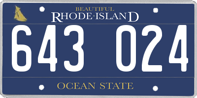 RI license plate 643024